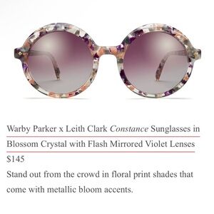 Constance Sunglasses in Blossom Crystal - Violet Lenses